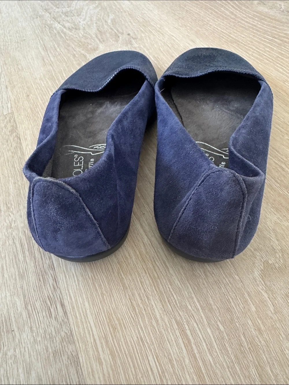 AEROSOLES Navy Foldable Snake-Texture Slip-On Flats